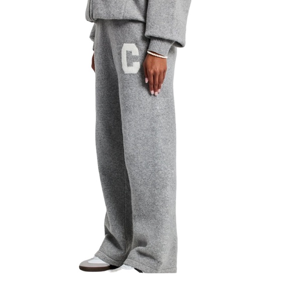 Cernucci Women's Grey Wide Leg Knitted Jogger Pants NWT Size S - Picture 3 of 10